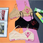 Pack of 3 Buddy Soft Cotton Bralette Set – Free Size (32–38) Adjustable, Random Colors